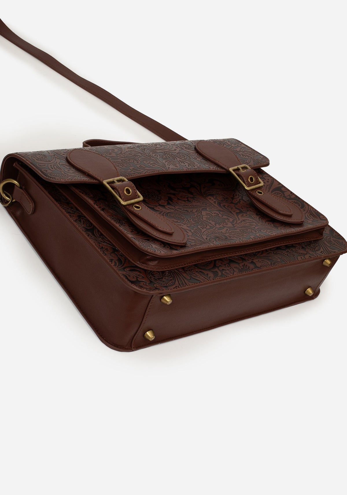 Sunder Blumenmuster Geprägt Crossbody Schulranzen Tasche
