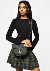 Cypress Paisley Geprägt Crossbody Schulranzen Tasche  Grün