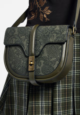 Cypress Paisley Geprägt Crossbody Schulranzen Tasche  Grün