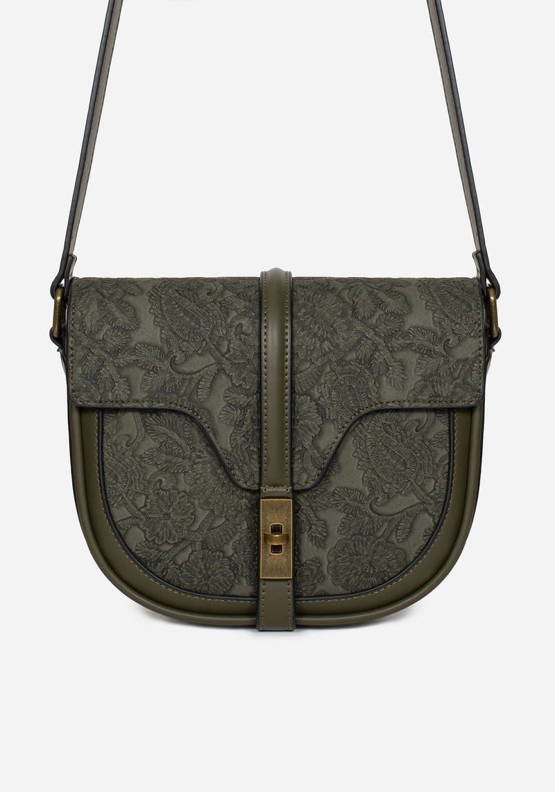 Cypress Paisley Geprägt Crossbody Schulranzen Tasche  Grün