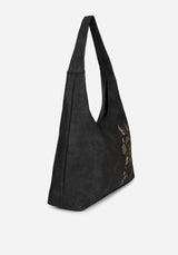 Gorgon Schlange Bestickt Kunst- Suede Tote Tasche