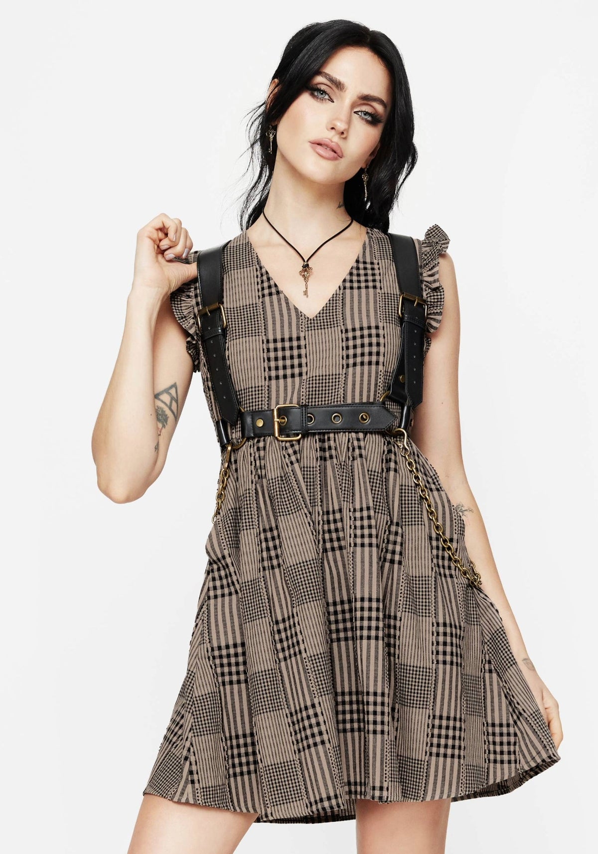 Mabel Prüfen Mini Skater Kleid