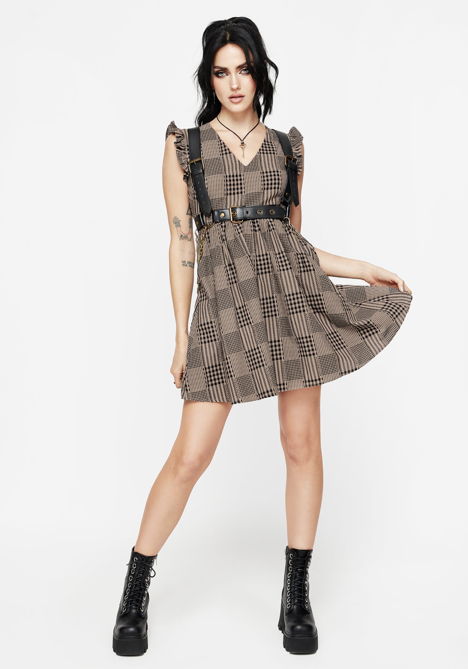Mabel Prüfen Mini Skater Kleid