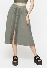 Alder Baumwolle Ivy Detail Midi Rock