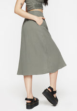 Alder Baumwolle Ivy Detail Midi Rock