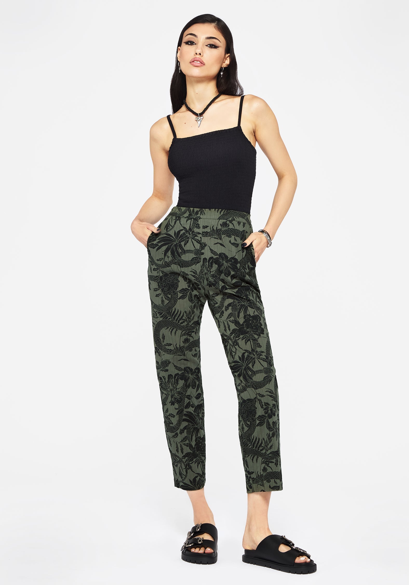 Bashe Soft Schmal Zulaufend Hosen - Grün