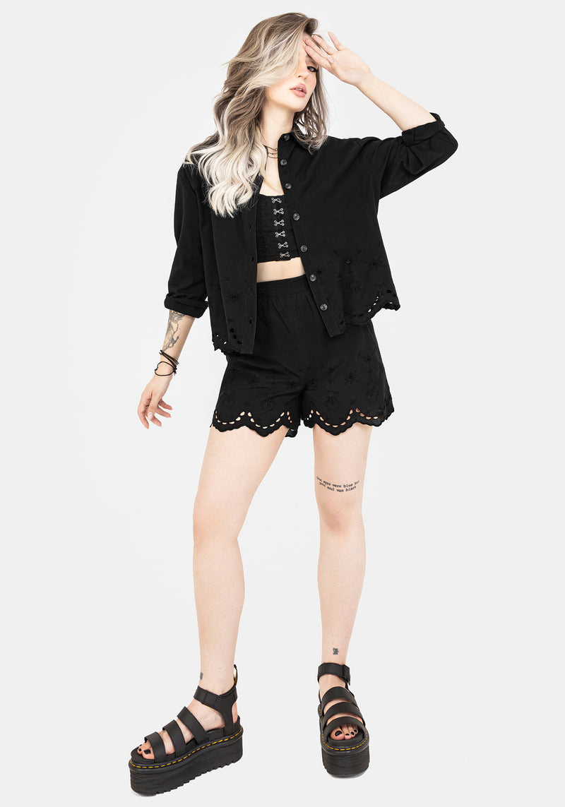Synthweb Baumwolle Broderie Saum Shorts