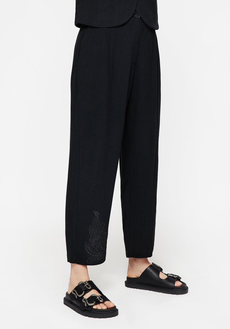 Aya Bestickt Leinen Mischung Ballon Pant