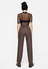 Gaia Leinen Mischung Schlange Bestickt Weit Bein Hose