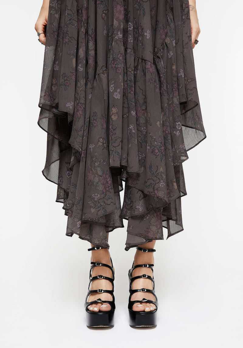 Arnora Chiffon Taschentuch Saum Midaxi Rock
