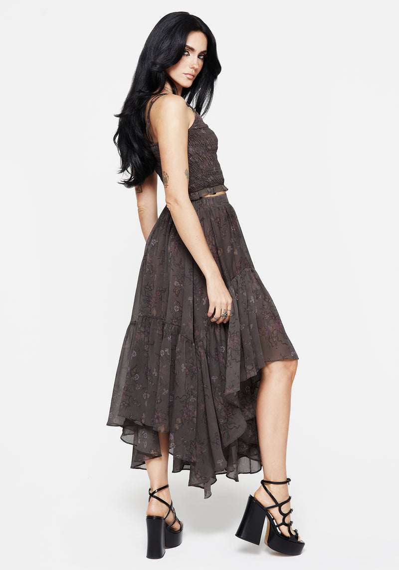 Arnora Chiffon Taschentuch Saum Midaxi Rock