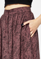 Roxana Motte Foxglove Knopf Runter Midi Rock