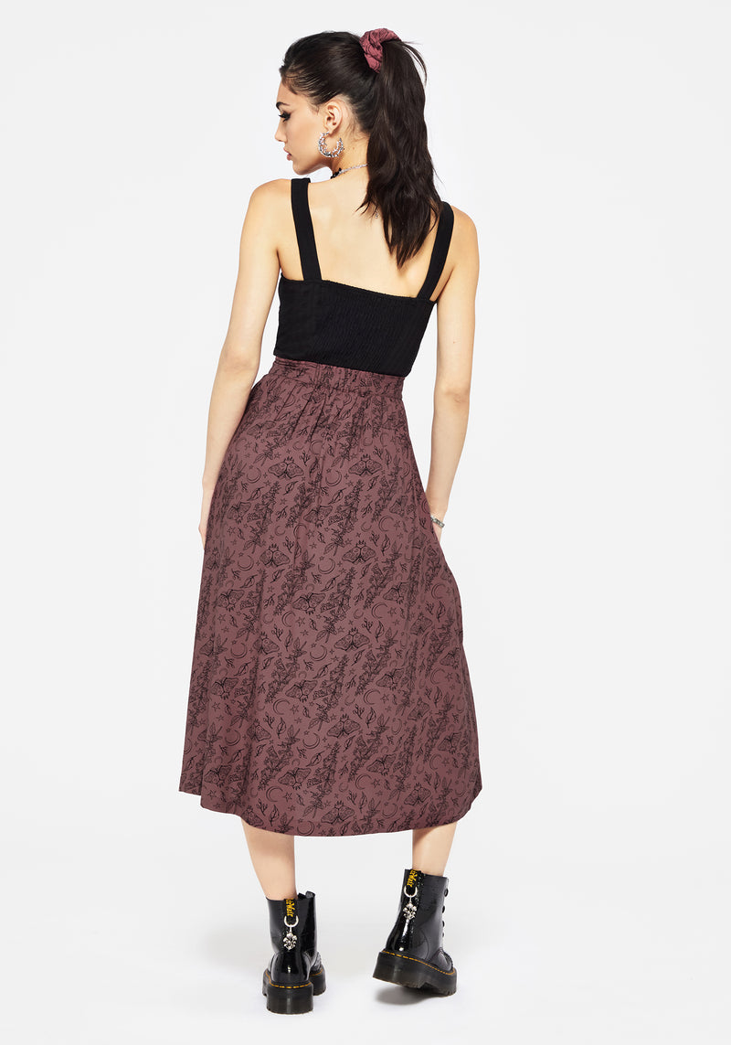 Roxana Motte Foxglove Knopf Runter Midi Rock