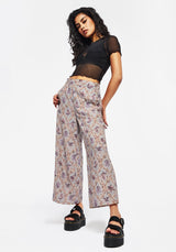 Blossom Blumenmuster Tile Bedruckt Weit Bein Culotte Hosen