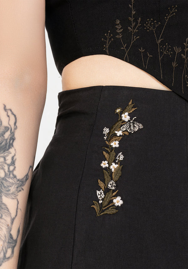 Harmony Bestickt Kurz Geschnitten Hose