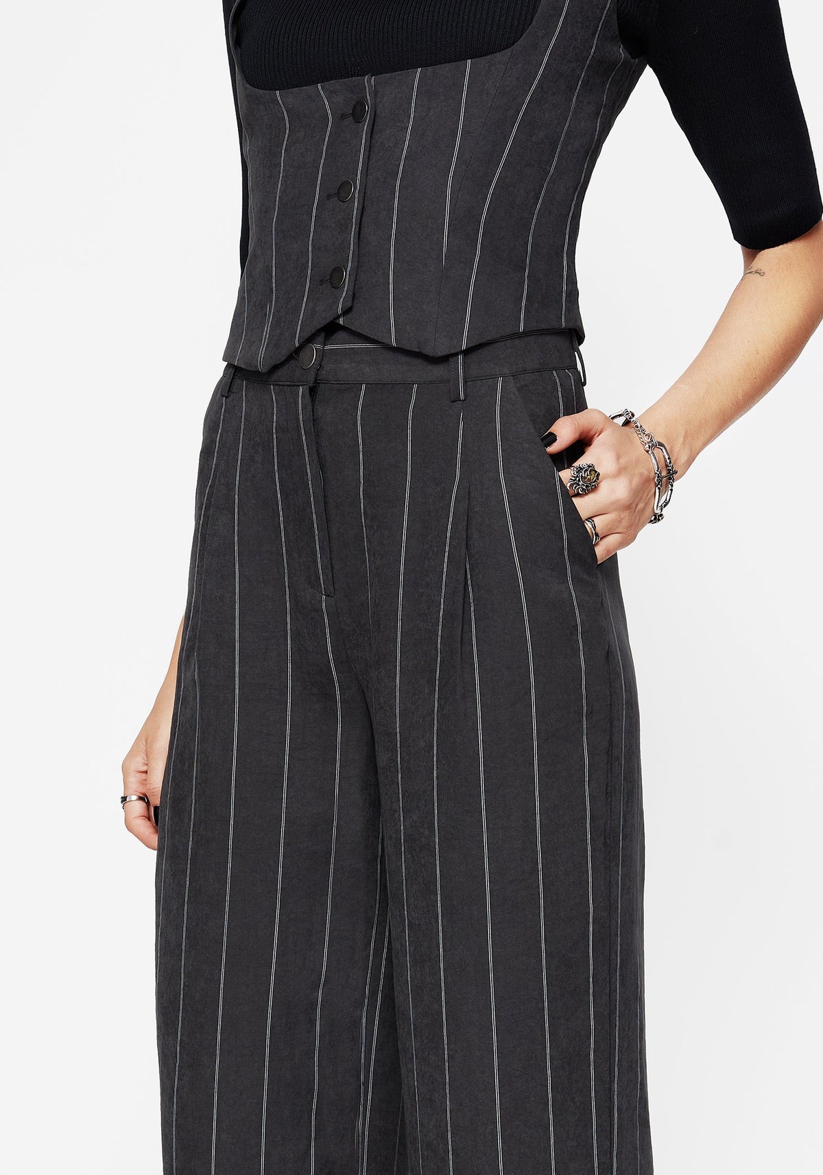 Bellum Streifen Massgeschneidert Gerade Bein Hose