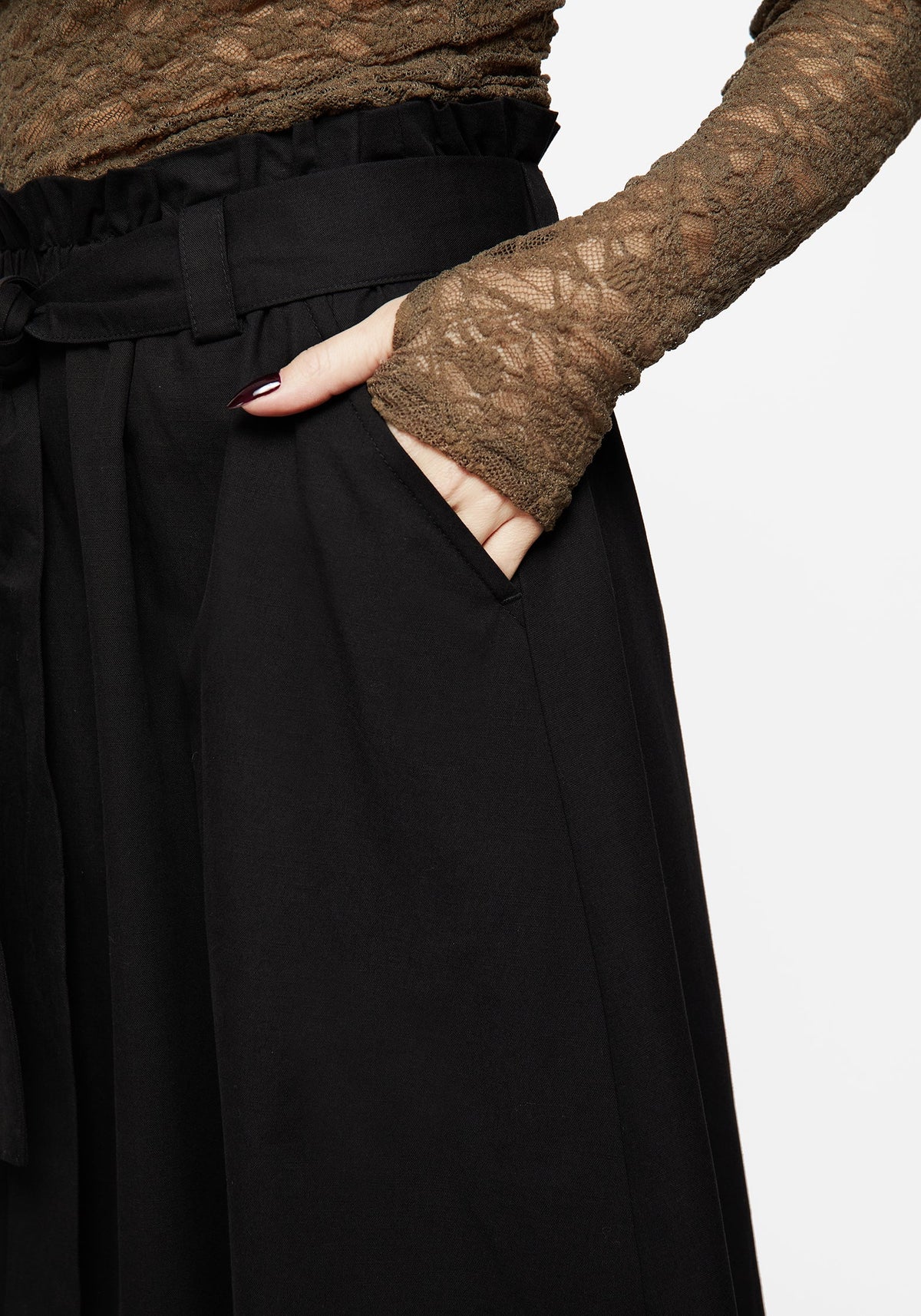 Strega Krawatte Gürtel Midaxi-Kleid Rock