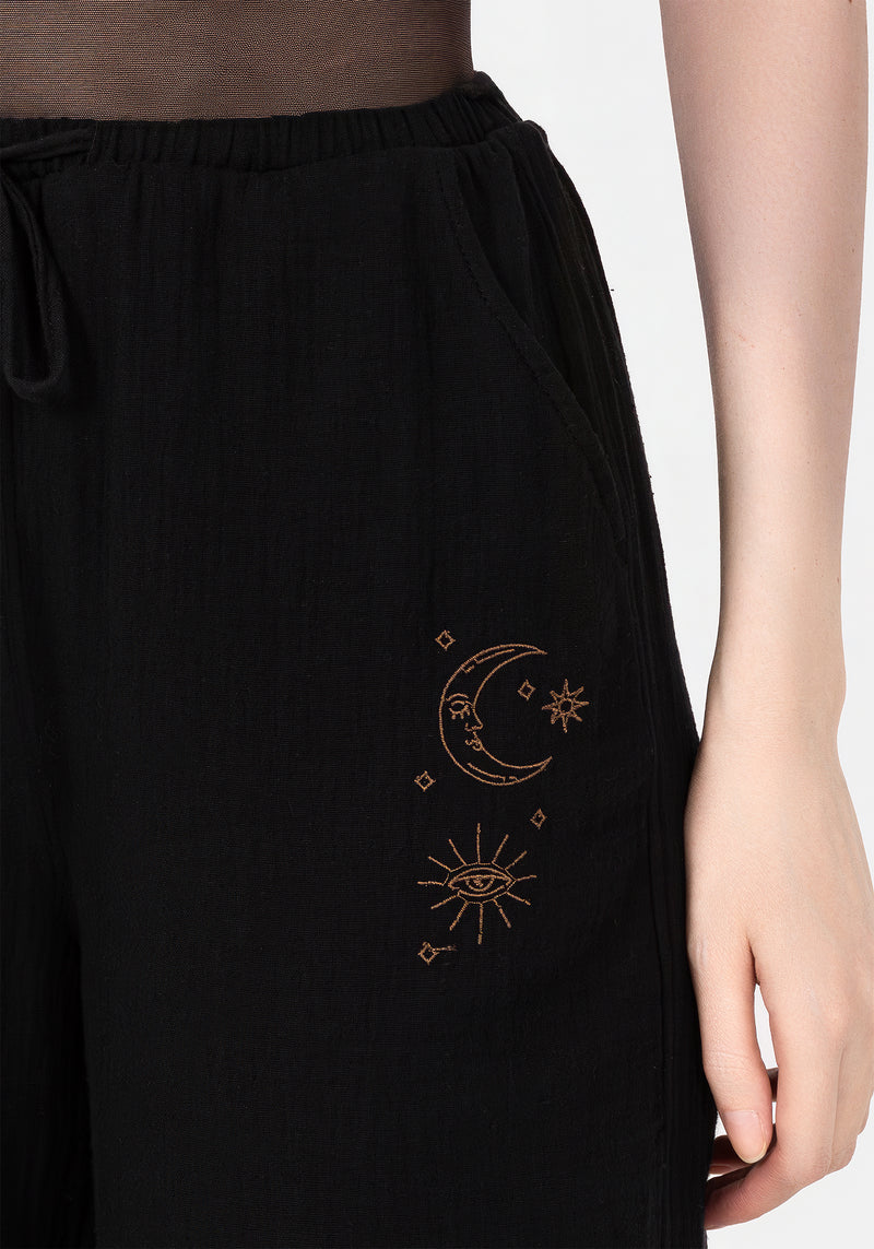 Cosmos Bestickt Weit Bein Hosen