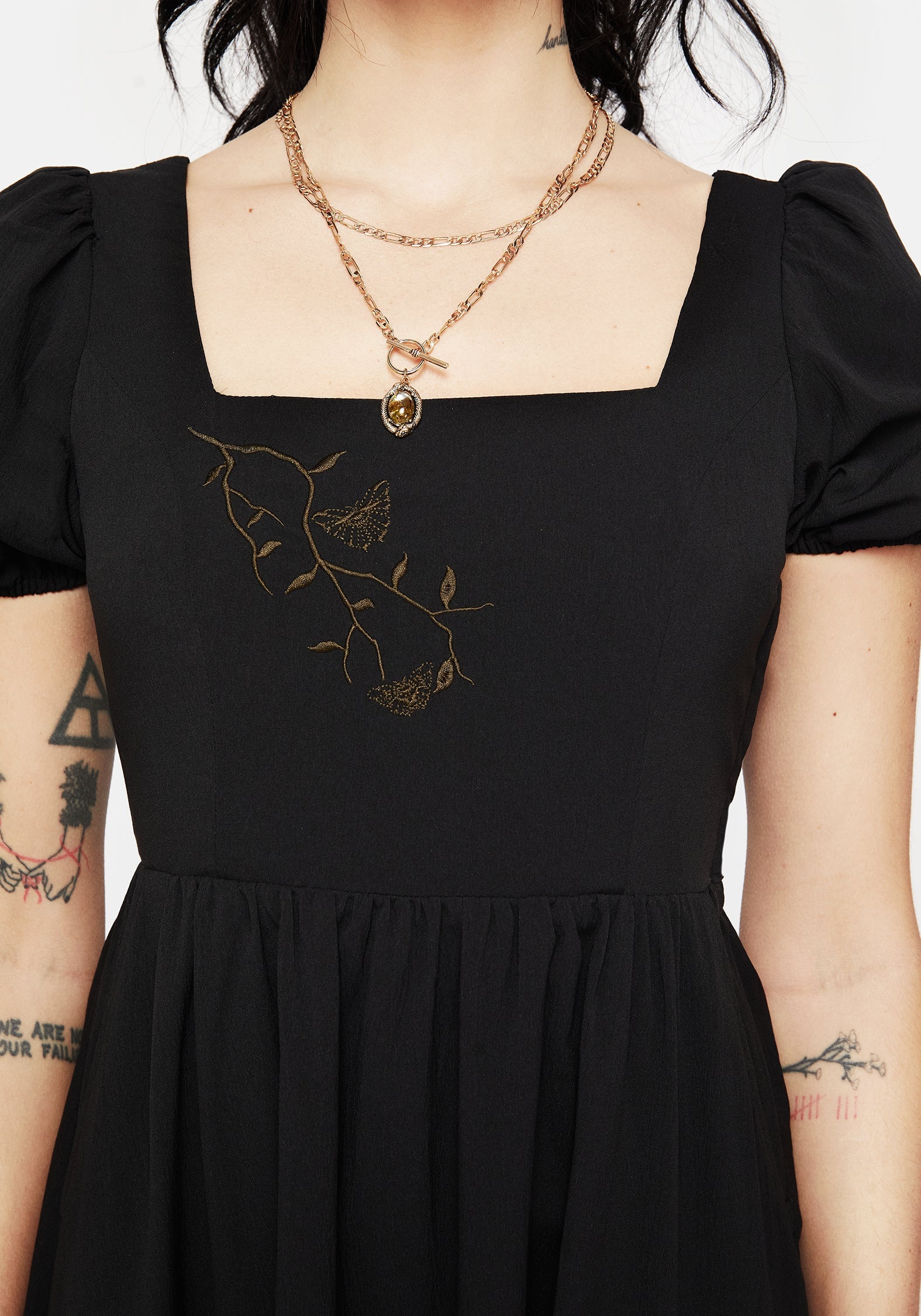 Cressida Schmetterling Bestickt Midi Kleid