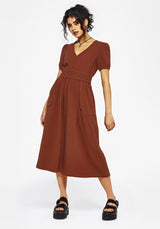 Tiana Baumwolle Applikation Besatz Midi Kleid