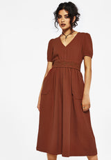 Tiana Baumwolle Applikation Besatz Midi Kleid