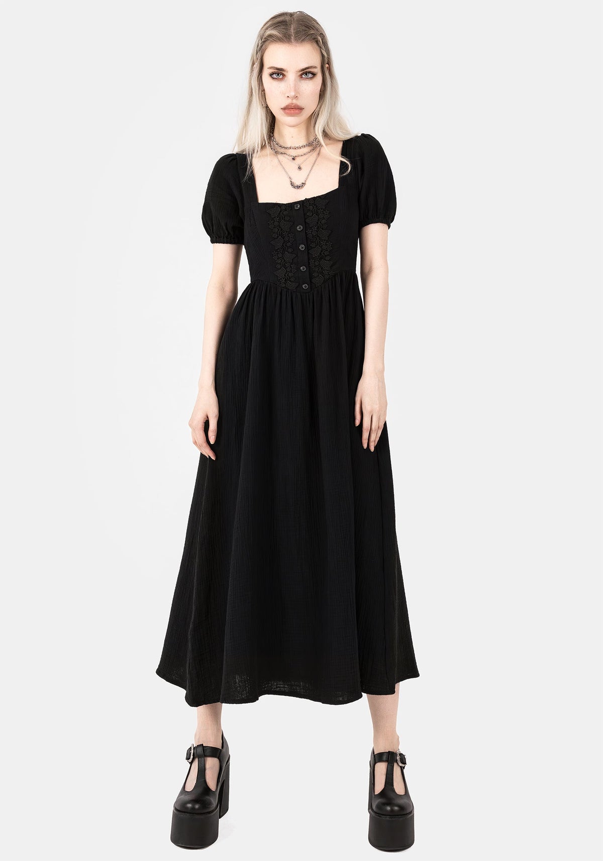 Alder Baumwolle Detail Midaxi Kleid