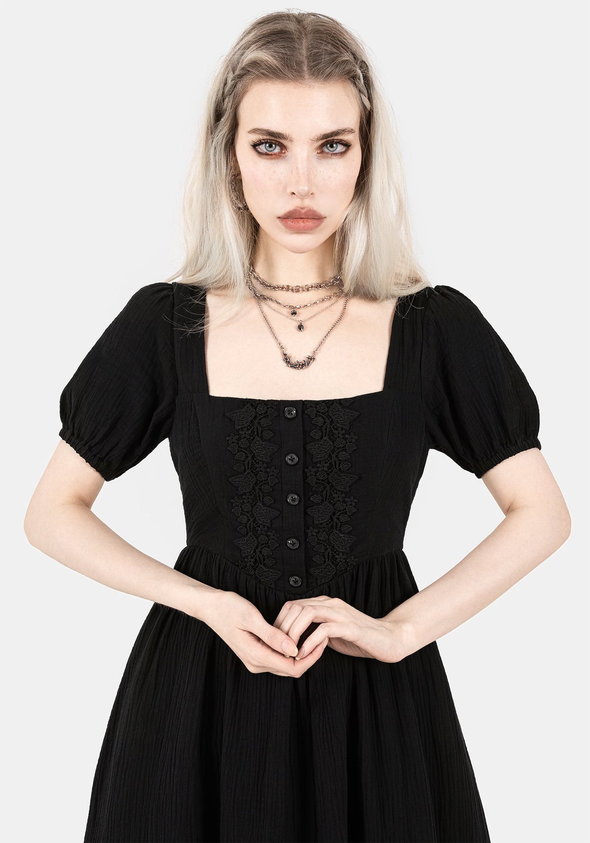 Alder Baumwolle Detail Midaxi Kleid