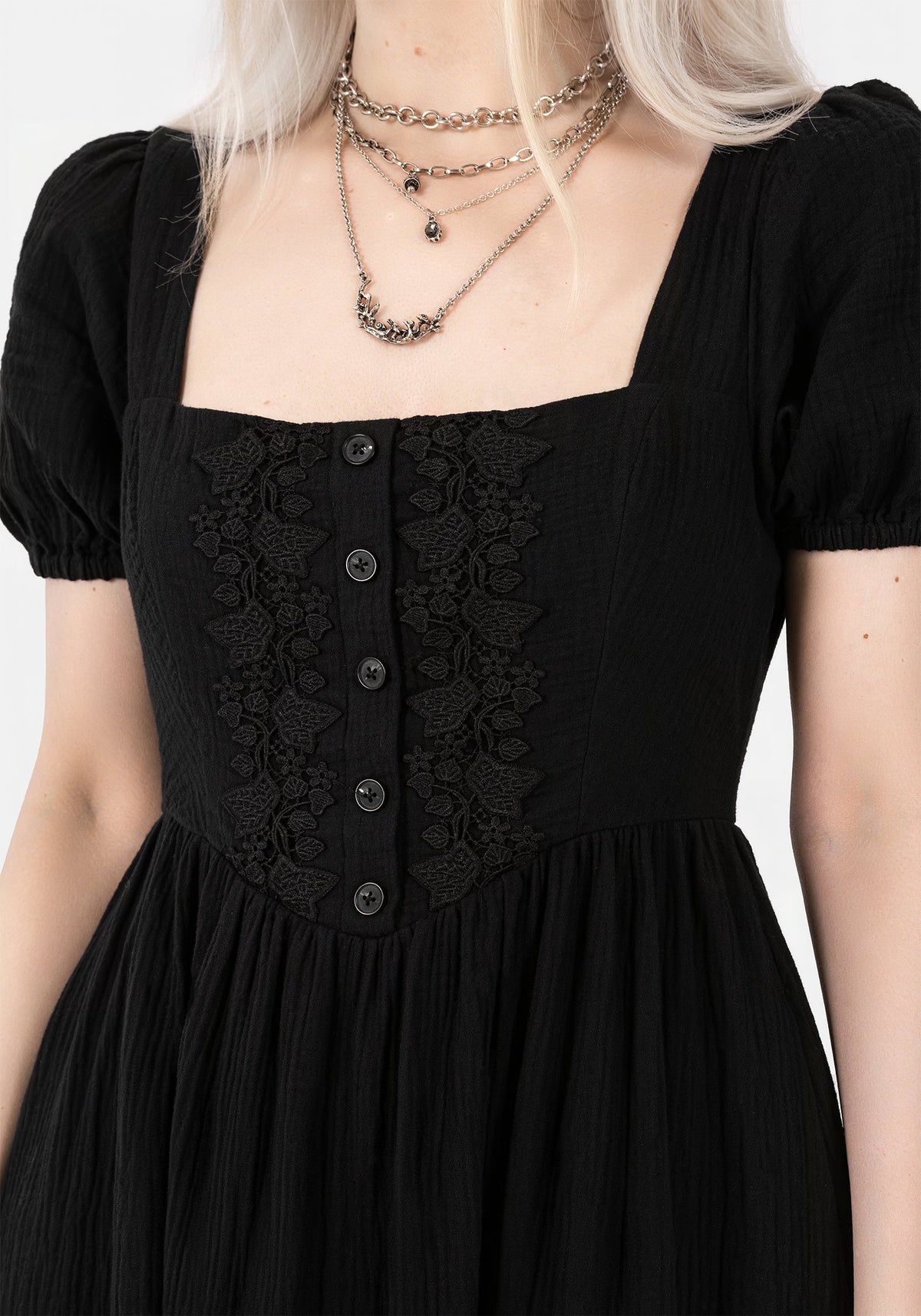Alder Baumwolle Detail Midaxi Kleid