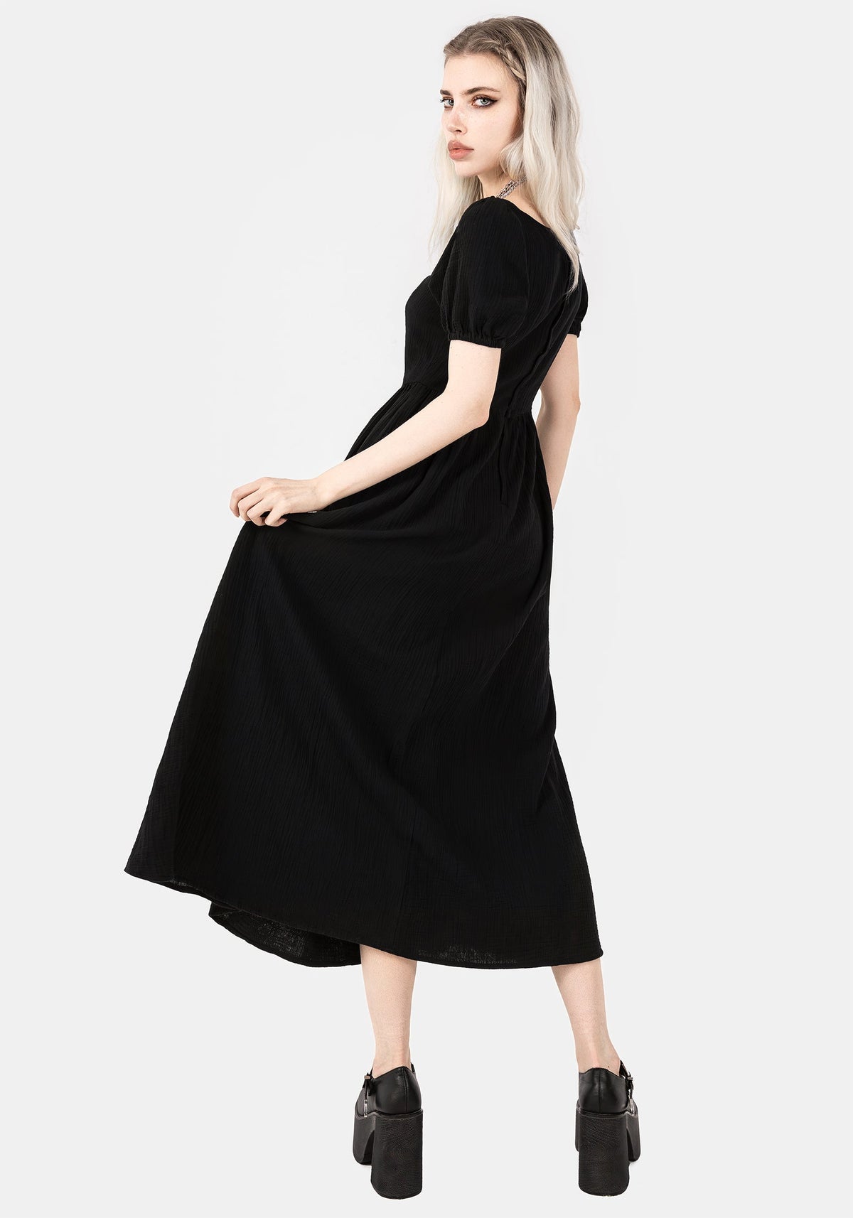 Alder Baumwolle Detail Midaxi Kleid