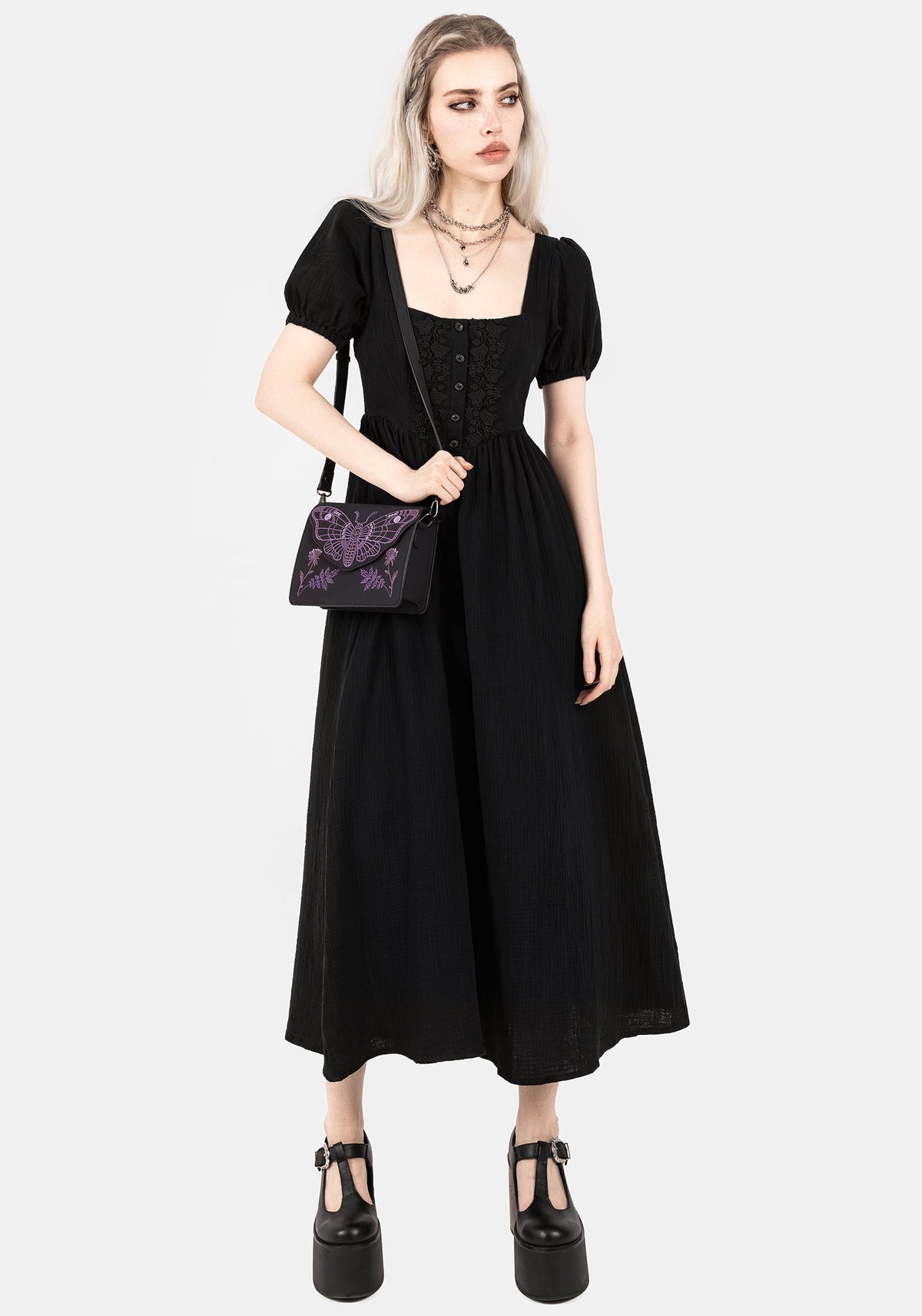 Alder Baumwolle Detail Midaxi Kleid