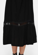 Mirage Spitze Insert Puffärmel Ärmel Maxi Kleid
