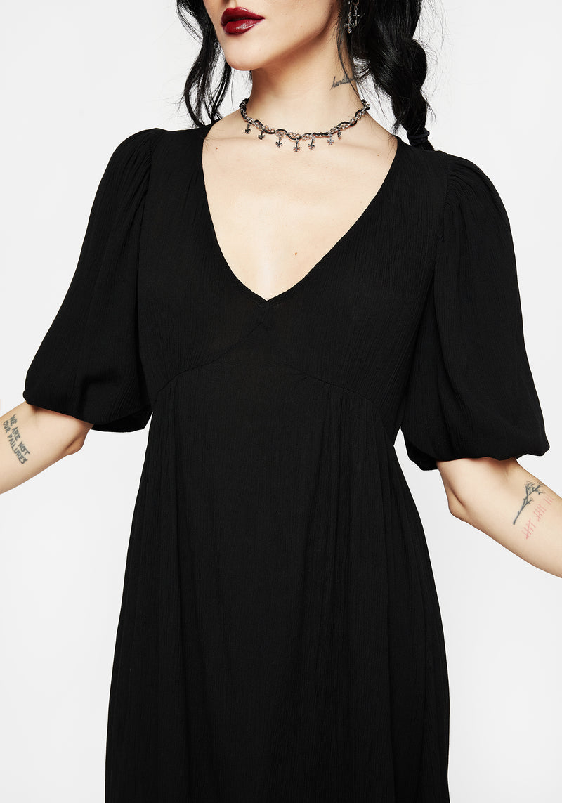 Mirage Spitze Insert Puffärmel Ärmel Maxi Kleid