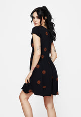 Solstice Bestickt Rüsche Mini Kleid
