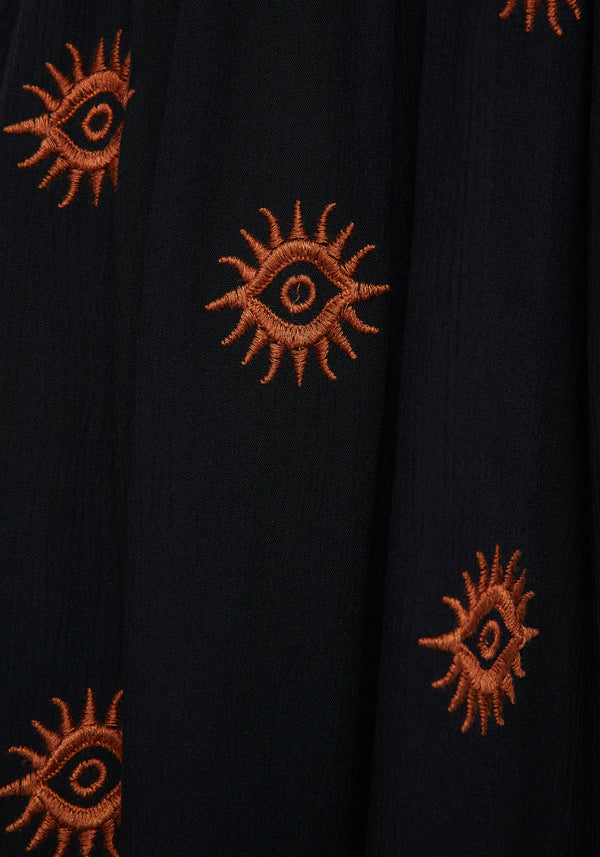 Solstice Bestickt Rüsche Mini Kleid