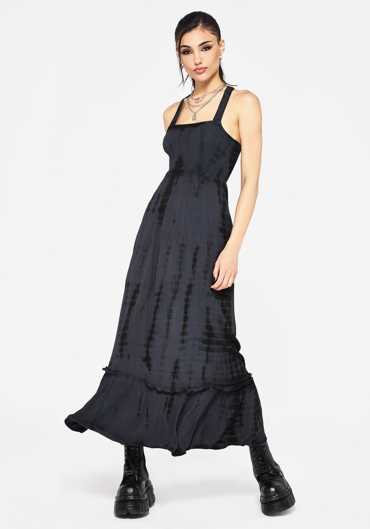 Aria Krawatte Färbung Midaxi Kleid