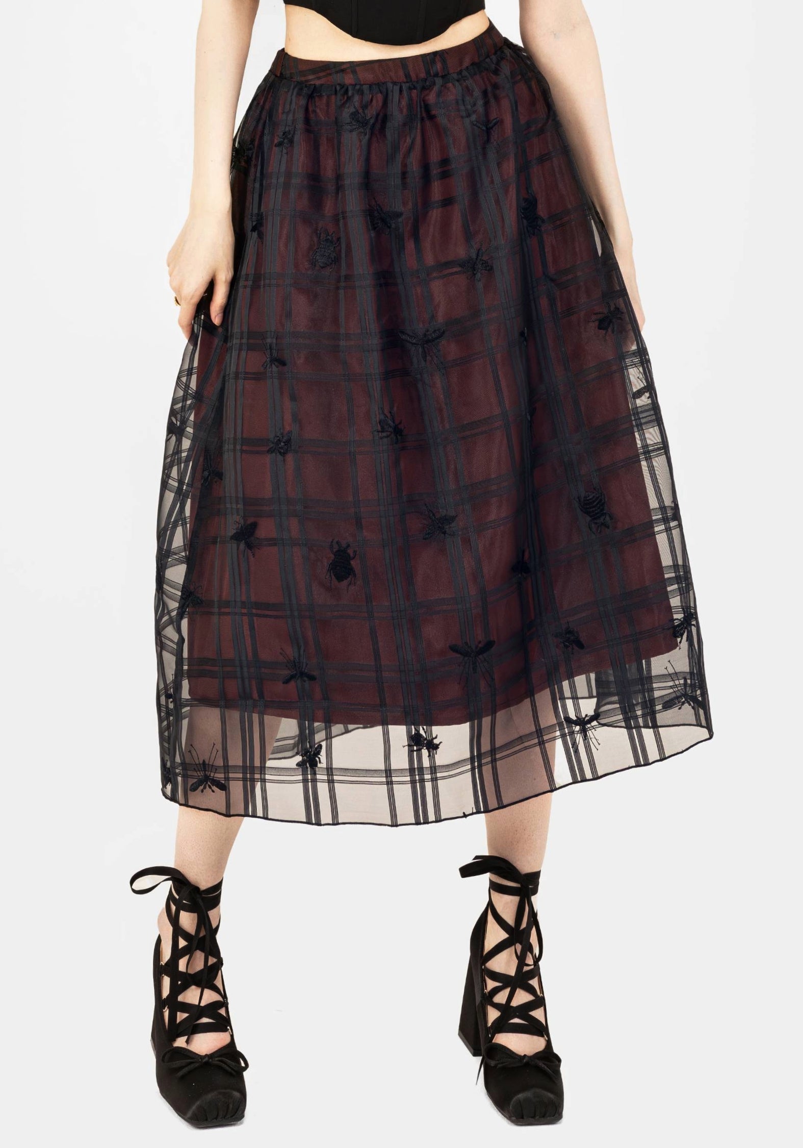 Sedona Organza Prüfen Bestickt Midaxi Rock