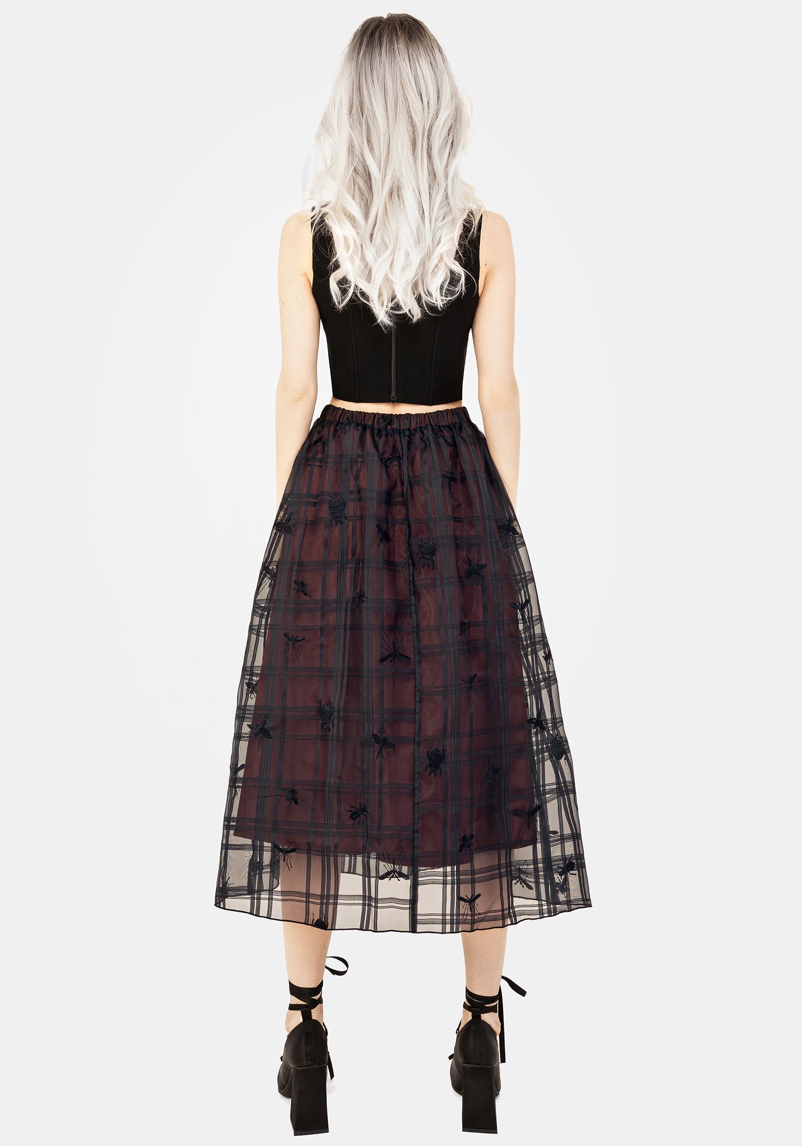 Sedona Organza Prüfen Bestickt Midaxi Rock