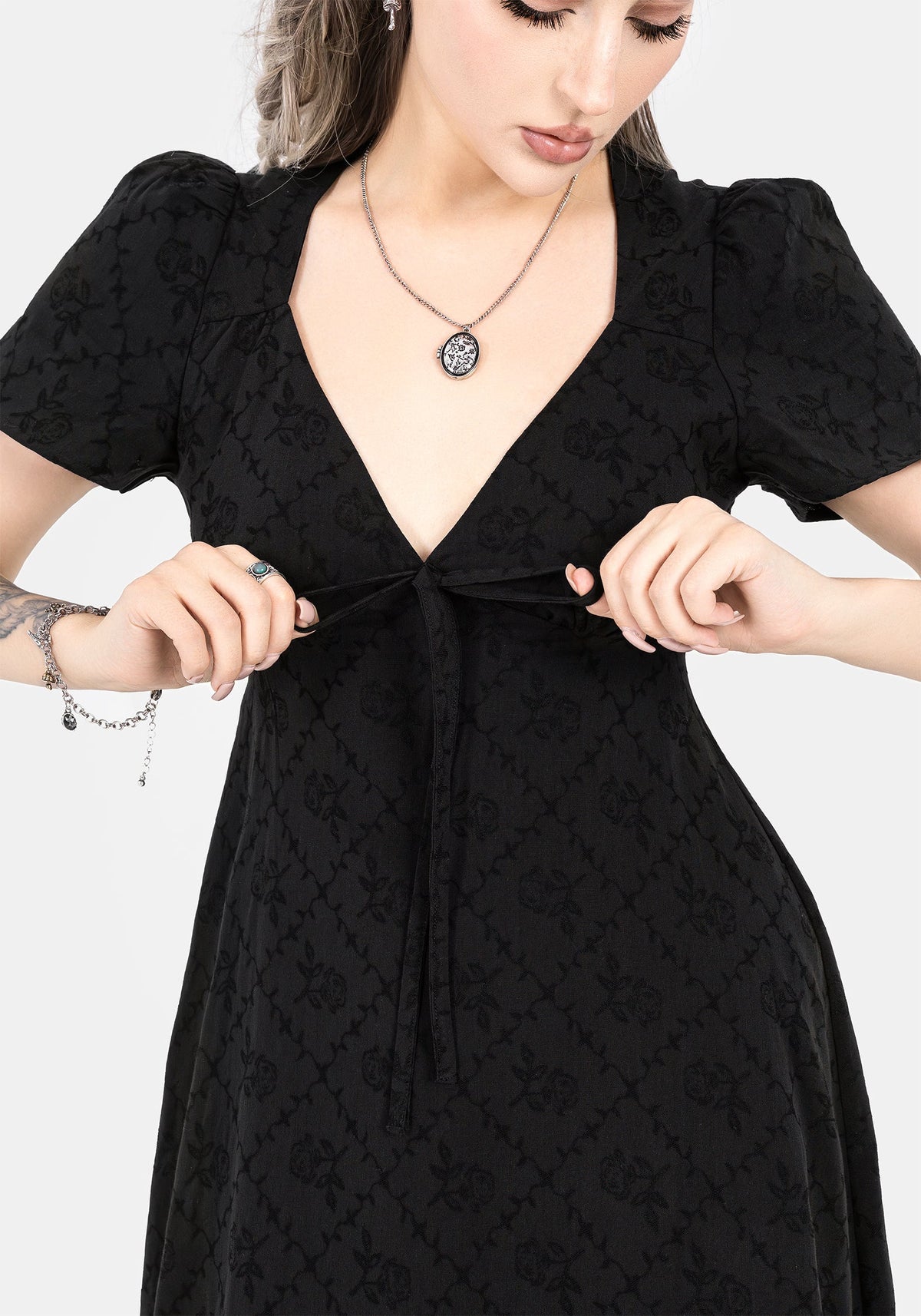 Polgara Blumenmuster Jacquard Midaxi Kleid