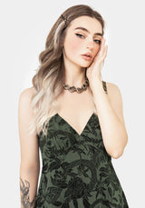 Bashe Baumwolle Mini Sonne Kleid - Grün