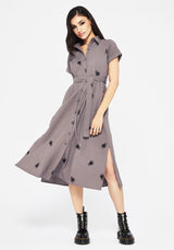 Stag Käfer Bestickt Midi Hemd Kleid