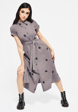 Stag Käfer Bestickt Midi Hemd Kleid