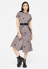 Stag Käfer Bestickt Midi Hemd Kleid