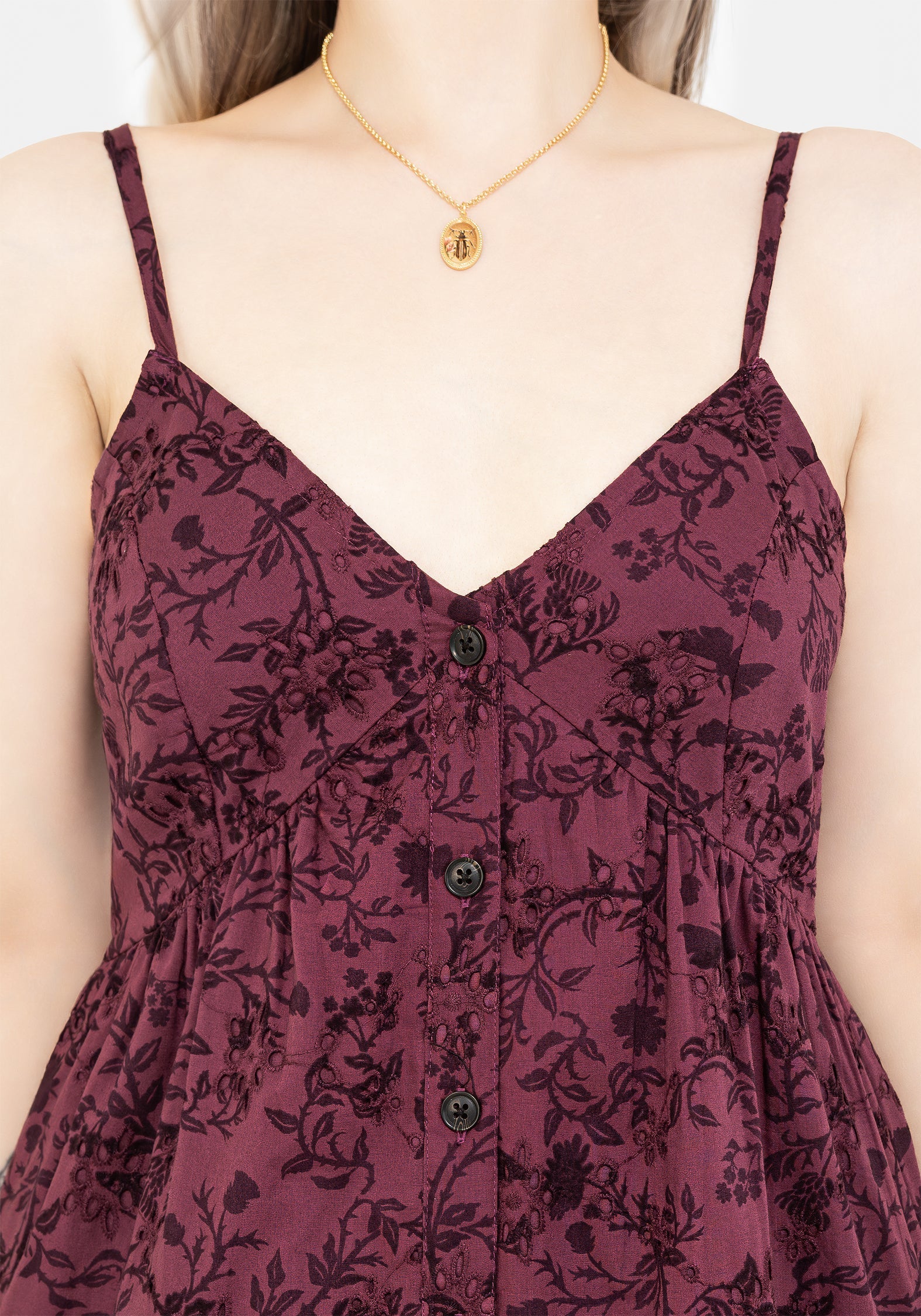 Morgana Baumwolle Broderie Cami Midaxi Kleid