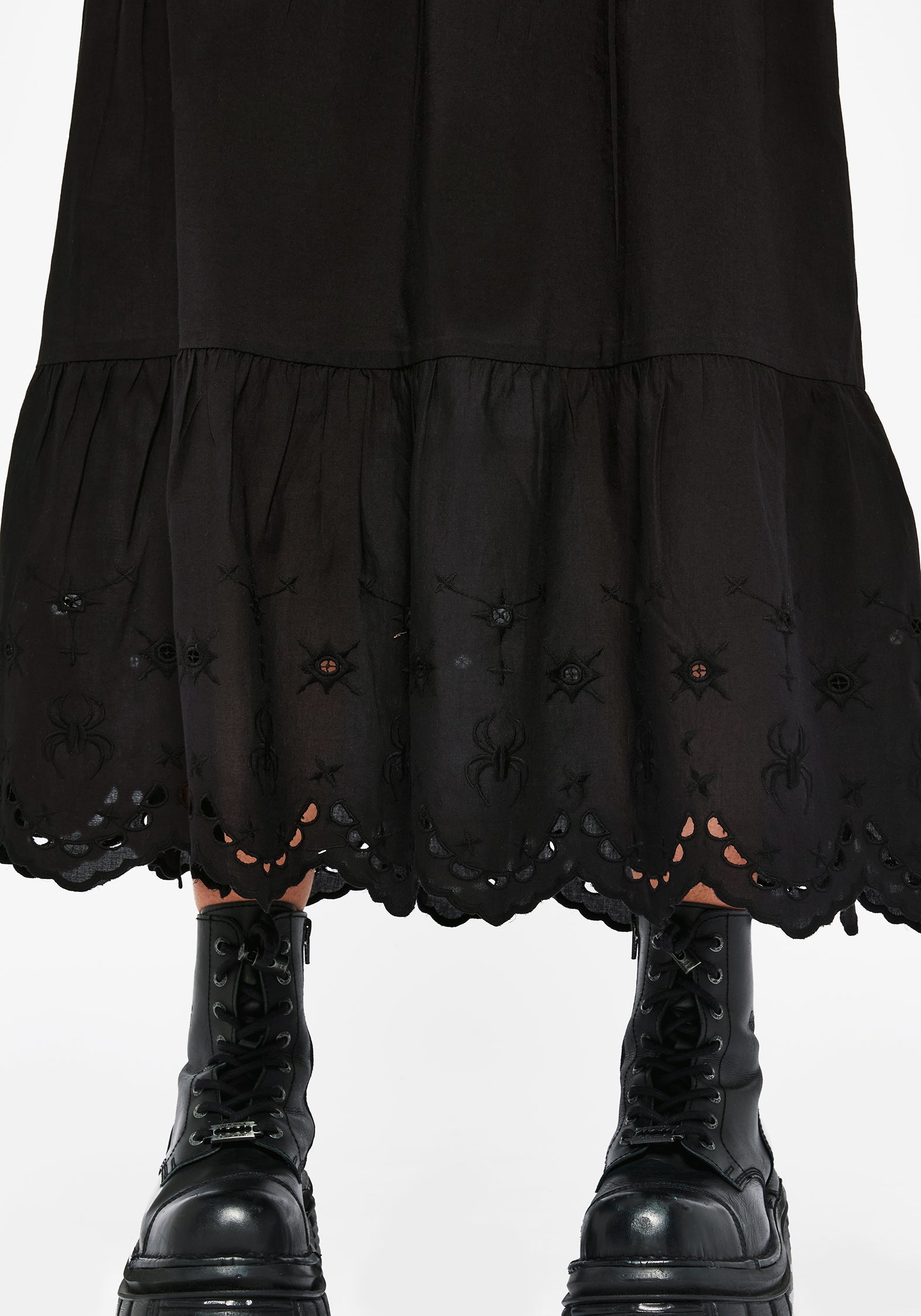 Synthweb Baumwolle Broderie Saum Midaxi Kleid