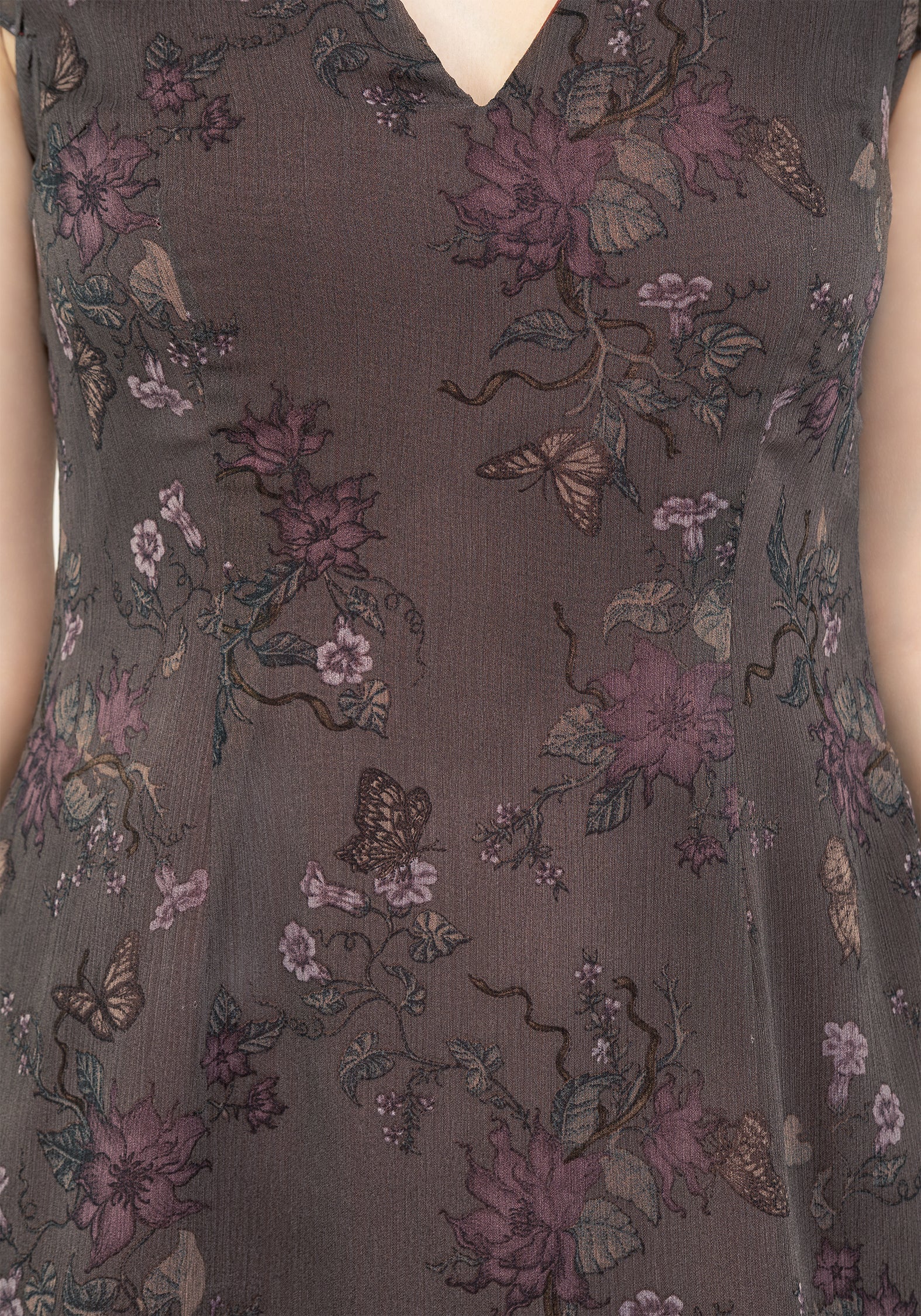 Arnora Chiffon Rüsche Detail Mini Kleid