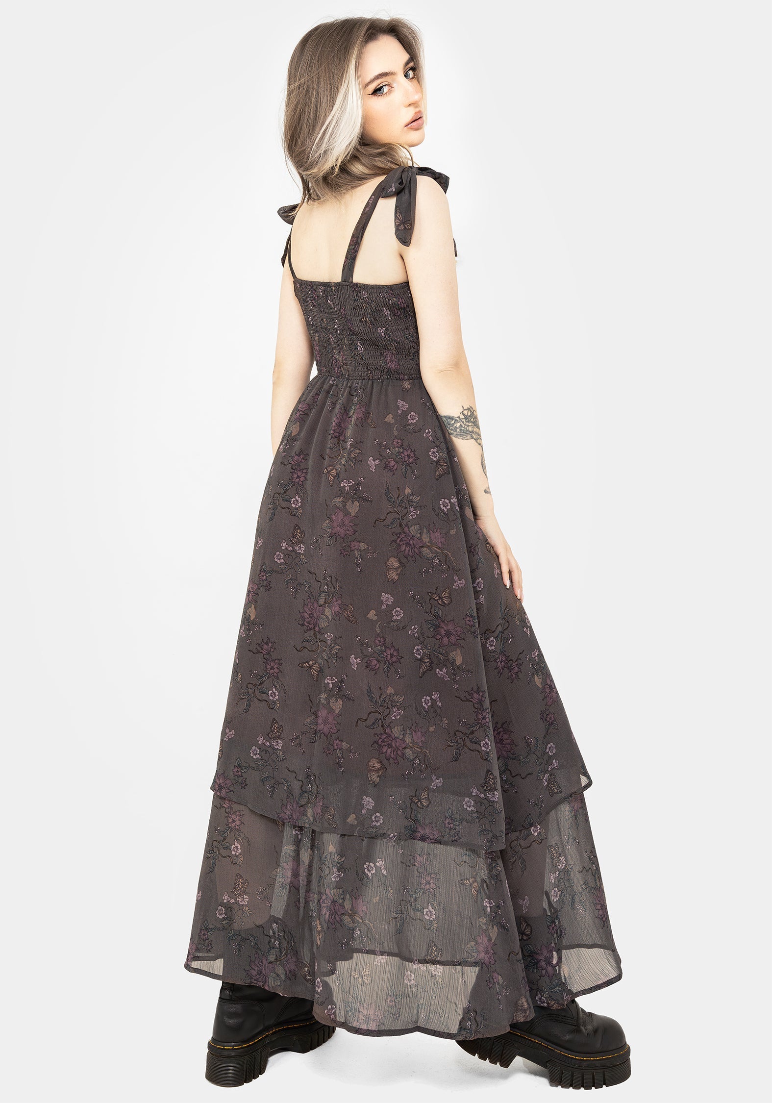 Arnora Cami Gestuft Gerafft Mieder Maxi Kleid