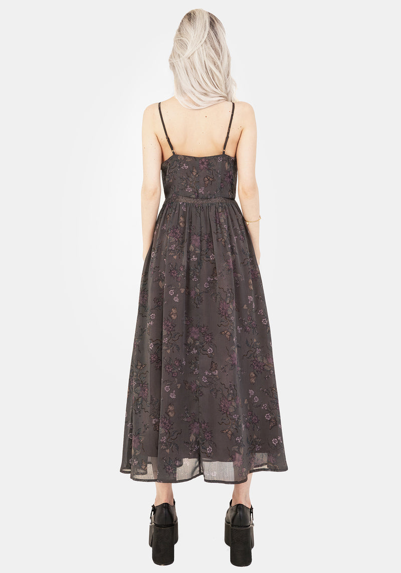 Arnora Chiffon Spitze Insert Cami Midaxi Kleid
