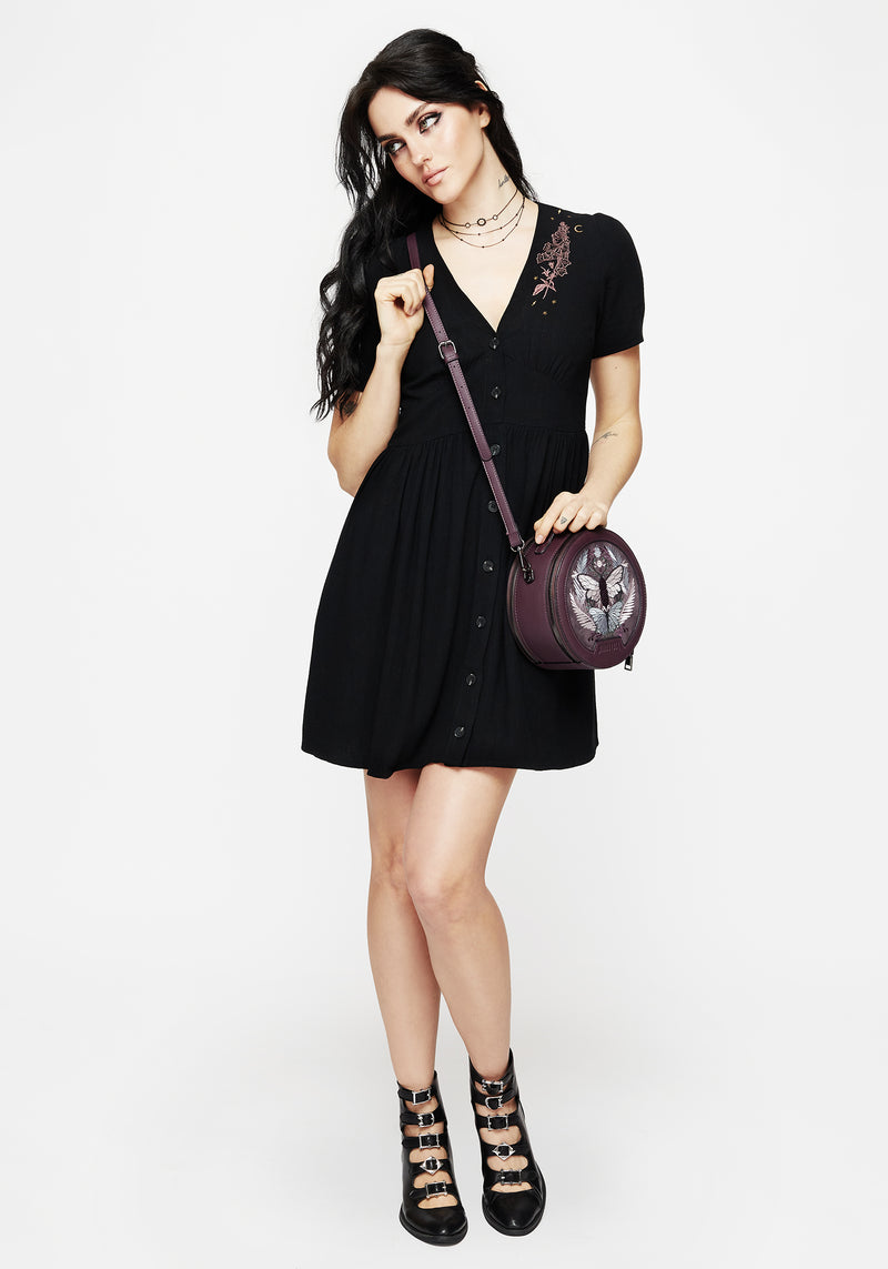 Foxglove V Hals Mini Kleid