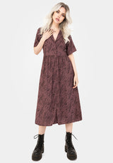 Roxana Motte Foxglove Knopf Runter Midi Hemd Kleid