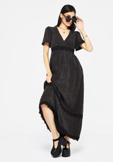 Maeve Lyocell Mischung Spitze Detail Maxi Kleid